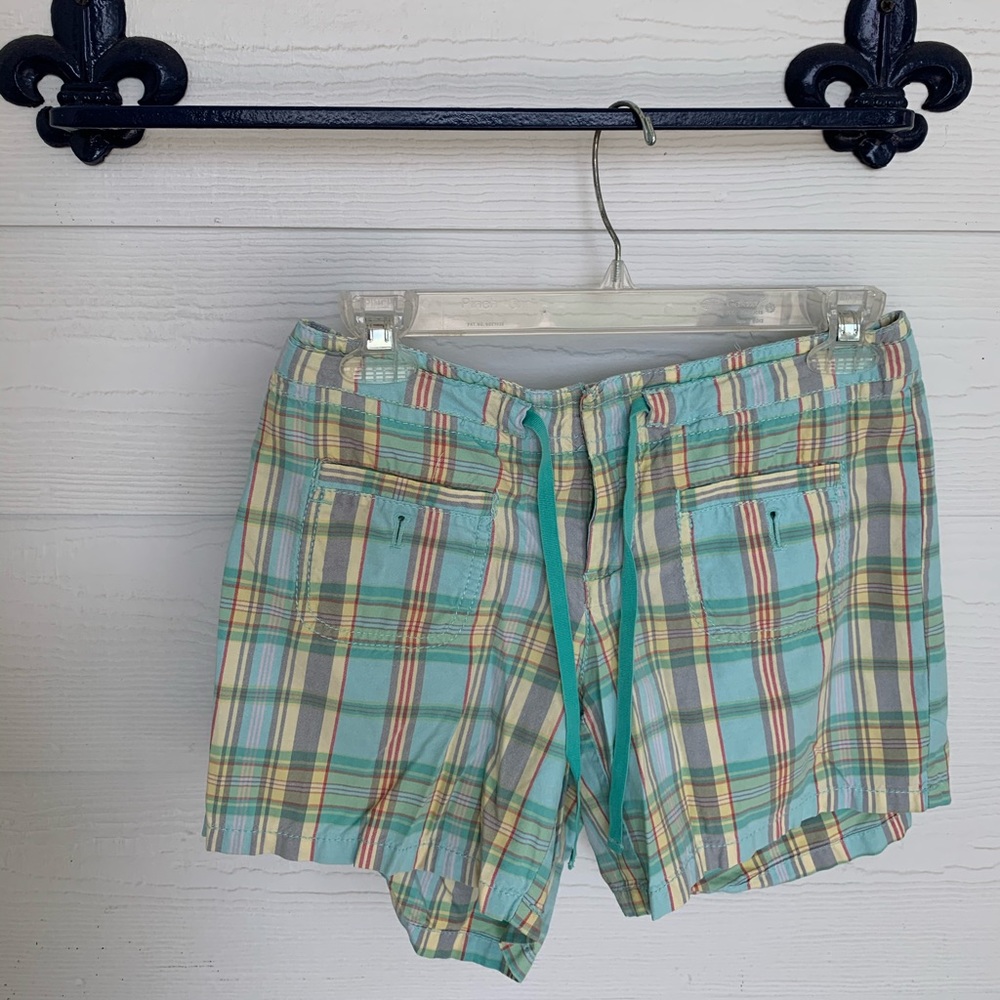GAP Plaid Pastel Drawstring Shorts (100% Cotton)